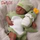 Reborn Baby Dolls Silicone Full Body 18.11 Realistic Newborn Baby Dark Brown
