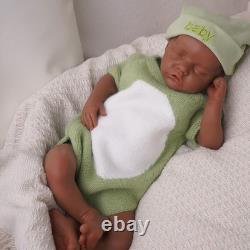 Reborn Baby Dolls Silicone Full Body 18.11 Realistic Newborn Baby Dark Brown