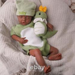 Reborn Baby Dolls Silicone Full Body 18.11 Realistic Newborn Baby Dark Brown