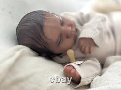 Reborn Baby Levi Bonnie Brown Biracial Painted Rooted Hair Artist Reborn