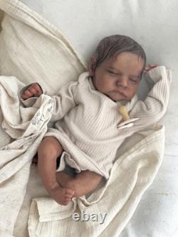 Reborn Baby Levi Bonnie Brown Biracial Painted Rooted Hair Artist Reborn
