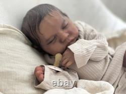 Reborn Baby Levi Bonnie Brown Biracial Painted Rooted Hair Artist Reborn