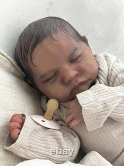 Reborn Baby Levi Bonnie Brown Biracial Painted Rooted Hair Artist Reborn