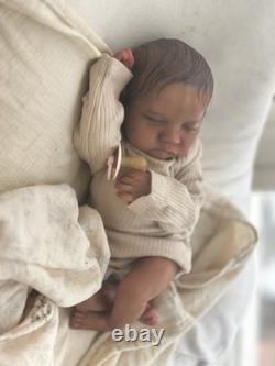 Reborn Baby Levi Bonnie Brown Biracial Painted Rooted Hair Artist Reborn