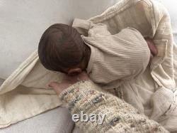 Reborn Baby Levi Bonnie Brown Biracial Painted Rooted Hair Artist Reborn