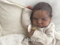 Reborn Baby Levi Bonnie Brown Biracial Painted Rooted Hair Artist Reborn