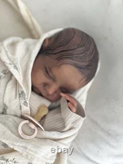 Reborn Baby Levi Bonnie Brown Biracial Painted Rooted Hair Artist Reborn