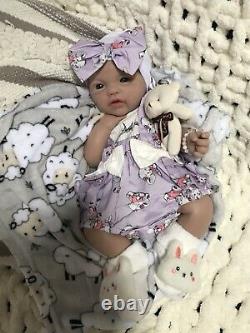 Reborn Full Body Silicone Baby Girl 18 Infant Doll Floppy Soft 6 LBS Pacifier