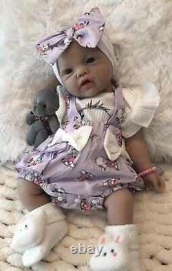 Reborn Full Body Silicone Baby Girl 18 Infant Doll Floppy Soft 6 LBS Pacifier