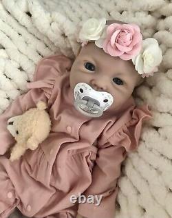 Reborn Full Body Silicone Baby Girl 18 Infant Doll Floppy Soft 6 LBS Pacifier