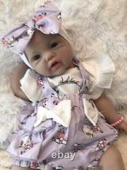 Reborn Full Body Silicone Baby Girl 18 Infant Doll Floppy Soft 6 LBS Pacifier