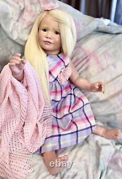 Reborn Toddler Doll June 3 YR Bountiful 2 Outfits Human Hair Baby OOAK NEW Music