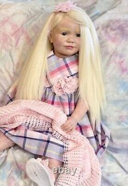 Reborn Toddler Doll June 3 YR Bountiful 2 Outfits Human Hair Baby OOAK NEW Music