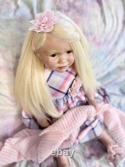 Reborn Toddler Doll June 3 YR Bountiful 2 Outfits Human Hair Baby OOAK NEW Music