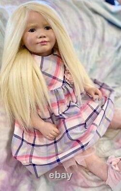Reborn Toddler Doll June 3 YR Bountiful 2 Outfits Human Hair Baby OOAK NEW Music
