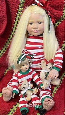 Reborn Toddler Doll June 3 YR Bountiful 2 Outfits Human Hair Baby OOAK NEW Music