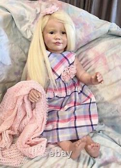 Reborn Toddler Doll June 3 YR Bountiful 2 Outfits Human Hair Baby OOAK NEW Music