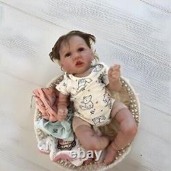 Reborn Toddler Girl Super Cute Brown Hair Brown Eyes Open Mouth