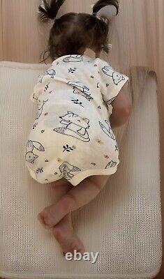 Reborn Toddler Girl Super Cute Brown Hair Brown Eyes Open Mouth