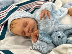 Reborn baby Bam Bam. Preemie baby doll, with COA & multiple outfits. 17 inches