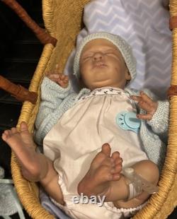Reborn baby Bam Bam. Preemie baby doll, with COA & multiple outfits. 17 inches