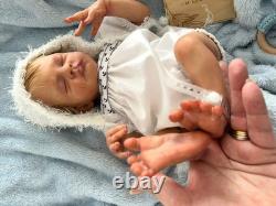 Reborn baby Bam Bam. Preemie baby doll, with COA & multiple outfits. 17 inches