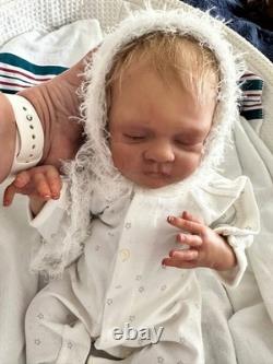 Reborn baby Bam Bam. Preemie baby doll, with COA & multiple outfits. 17 inches