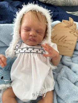 Reborn baby Bam Bam. Preemie baby doll, with COA & multiple outfits. 17 inches