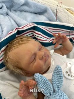Reborn baby Bam Bam. Preemie baby doll, with COA & multiple outfits. 17 inches