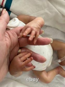 Reborn baby Bam Bam. Preemie baby doll, with COA & multiple outfits. 17 inches