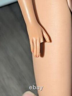 Redhead Bubblecut Barbie Wearing HTF Fashion Pak Navy & Gold Lame Sheath Dress