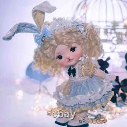 Resin 1/6 Full Set BJD Doll SD Ball Joint Doll Girl Rabbit Headdress Blonde Hair