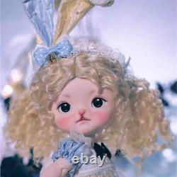 Resin 1/6 Full Set BJD Doll SD Ball Joint Doll Girl Rabbit Headdress Blonde Hair
