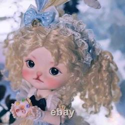 Resin 1/6 Full Set BJD Doll SD Ball Joint Doll Girl Rabbit Headdress Blonde Hair