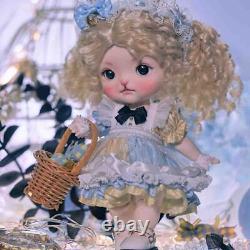 Resin 1/6 Full Set BJD Doll SD Ball Joint Doll Girl Rabbit Headdress Blonde Hair
