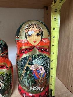 Russian nesting dolls Matryoshka 10 10 Baba Yaga from Slavic Fairytales G2U
