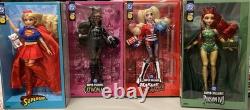 SET Jakks Pacific DC Super-Villains POISON IVY HARLEY QUINN CATWOMAN SUPERGIRL