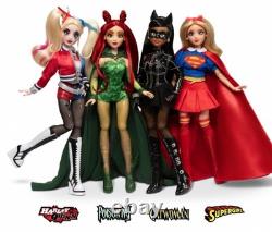 SET Jakks Pacific DC Super-Villains POISON IVY HARLEY QUINN CATWOMAN SUPERGIRL