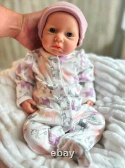SILICONE BABY DOLL Girl, full-body silicone, open mouth, 6 lbs, 16Inch