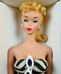 STUNNING 1960 #4 Vintage Barbie Blond Ponytail SS Bklt Glasses Std Repro Box BIN