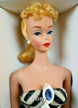 STUNNING 1960 #4 Vintage Barbie Blond Ponytail SS Bklt Glasses Std Repro Box BIN