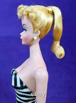STUNNING 1960 #4 Vintage Barbie Blond Ponytail SS Bklt Glasses Std Repro Box BIN