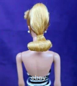 STUNNING 1960 #4 Vintage Barbie Blond Ponytail SS Bklt Glasses Std Repro Box BIN