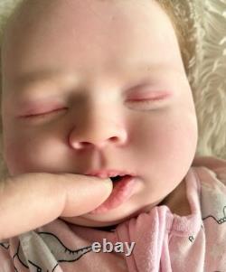 Silicone Head Cuddle Doll Baby 22 Aero Asleep Rooted Hair Caucasian Boy Girl