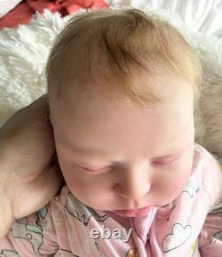Silicone Head Cuddle Doll Baby 22 Aero Asleep Rooted Hair Caucasian Boy Girl