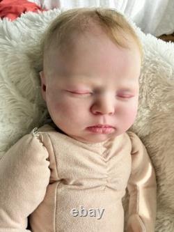 Silicone Head Cuddle Doll Baby 22 Aero Asleep Rooted Hair Caucasian Boy Girl