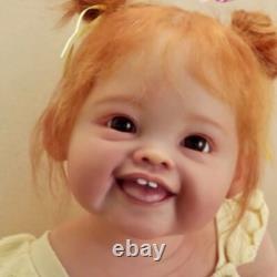 Smile 28 Finished Reborn Baby Doll Toddler Girl Short Hair Cloth Body Kids Gift