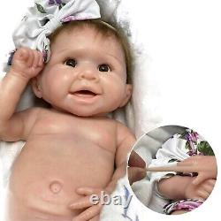 Solid Silicone Doll Girl 18inch Soft Newborn Full Body Baby Reborn Realistic Toy