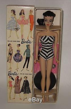Stunning 1959 Mattel #2 Barbie Brunette Ponytail in TM Stand Box & More #BH135