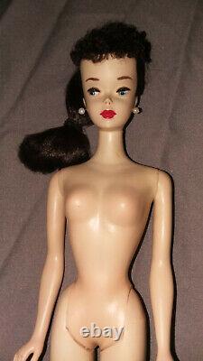 Stunning Vintage Ponytail Barbie #3 Brunette with Brown Eyeliner WOW
